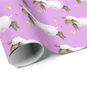 ラムは甘い水の色アートの紫のパターンをスキップ ラッピングペーパー (ロールコーナー)