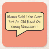 ラムや娘や息子たちのためのジョーク スクエアペーパーコースター (正面)