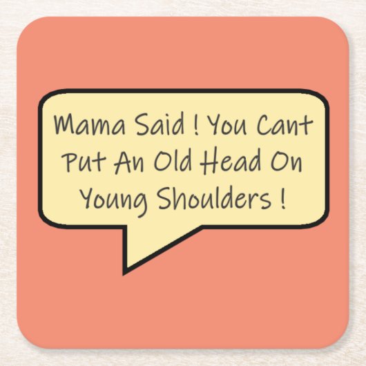 ラムや娘や息子たちのためのジョーク スクエアペーパーコースター (正面)