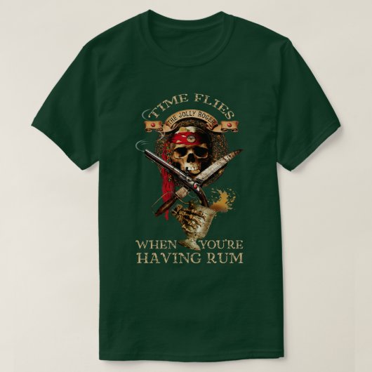 ラムを飲むと時間が経つ Tシャツ (デザイン正面)