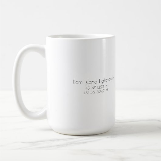 ラムアイランドライトハウス、メイン、ラージコーヒーマグ コーヒーマグカップ (左)
