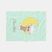 ラムアンドクレセントムーン子供部屋 フリースブランケット (正面(横))