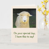 ラムアンドシープポエトリー誕生日 カード (黄色い花)