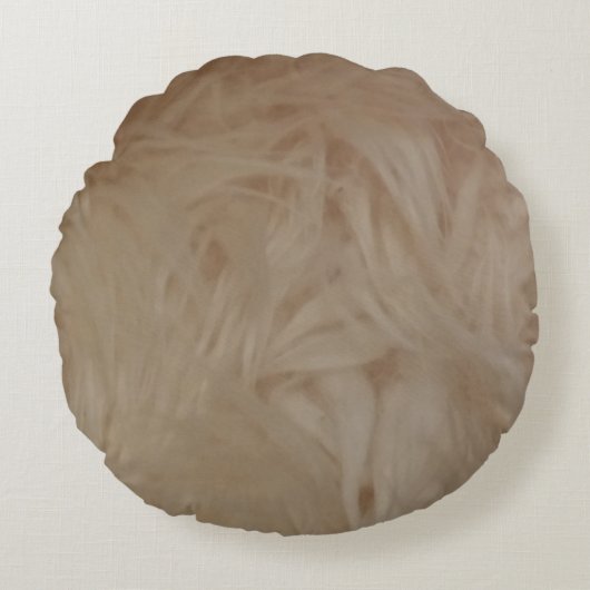 ラムウール、丸枕 ラウンドクッション (正面)