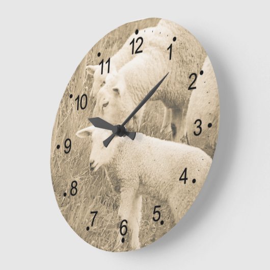 ラムエウヒツファーム動物 ラージ壁時計 (傾斜)