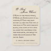 ラムオブゴッドカトリック祈りの言葉バイ(鳥)ショウジョウコウカンチョウニューマン プレイスカード (裏面)