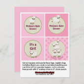 ラムガールベイビーシャワーカップケーキトッパー甘い夢 インビテーションポストカード (正面/裏面)