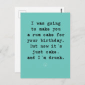 ラムケーキプランが台無し飲 ポストカード (正面/裏面)