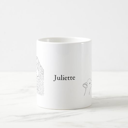 ラムシープキュートシープマムベビーマグカスタムアートマグ コーヒーマグカップ (中央)