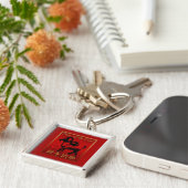 ラムシープヤギ年グリーティ中国のングスクエアキーC キーホルダー (側面)