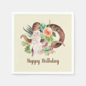 ラムスカルと多肉類誕生日 スタンダードカクテルナプキン (正面)