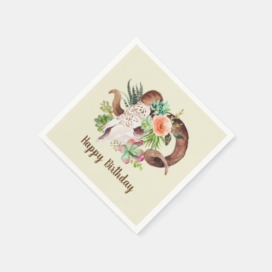 ラムスカルと多肉類誕生日 スタンダードカクテルナプキン (角)