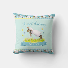 ラムスキップカワイイ名前をカスタムするアクアティール（緑がかった色） クッション