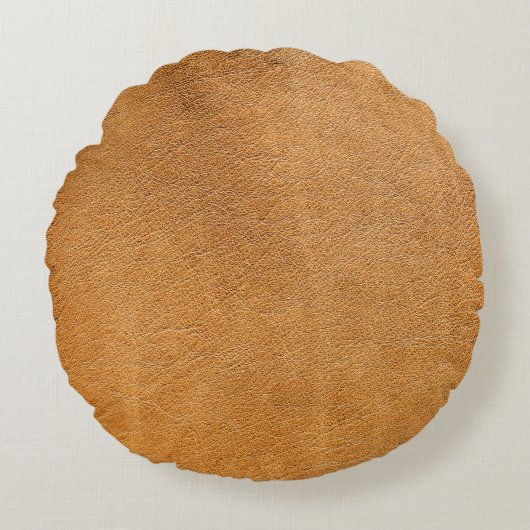 ラムスキンイタリアンレザー:ヴィンテージテクスチャ ラウンドクッション (正面)