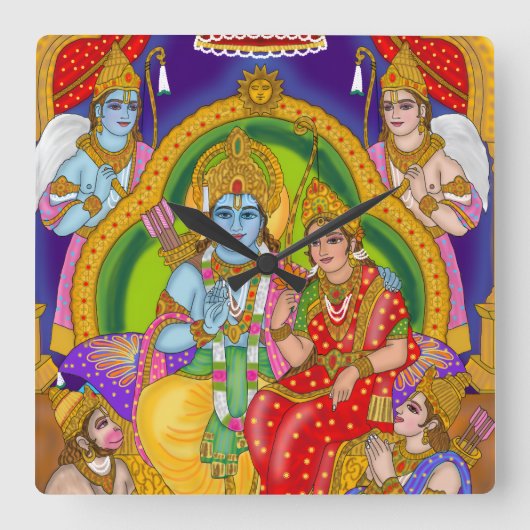 ラムダーバークロック スクエア壁時計 (正面)