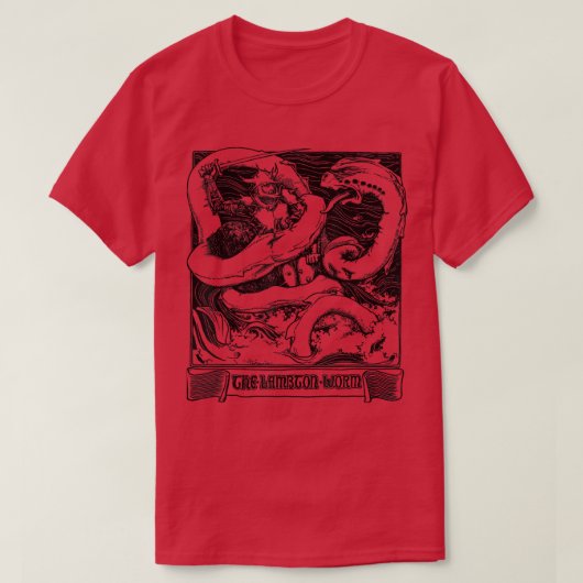 ラムトン・ワーム英民俗童話のテイ Tシャツ (デザイン正面)