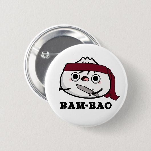 ラムバオ兵士おもしろいディムサンプリン 缶バッジ (正面&裏面)