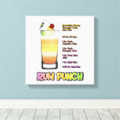 ラムパンチカクテルレシピアート12"'12" キャンバスプリント (インサイチュ (ウッドフロア))