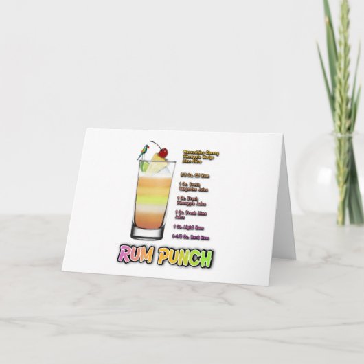 ラムパンチカクテルレシピアート カード (正面)