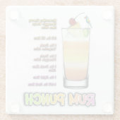 ラムパンチカクテルレシピアート ガラスコースター (裏面)