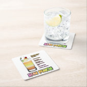 ラムパンチカクテルレシピアート スクエアペーパーコースター (インサイチュ)