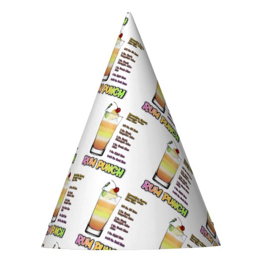 ラムパンチカクテルレシピアート パーティーハット (正面)