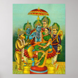 ラムパンチャヤタンRaja Ravi Varmaによって装飾 ポスター