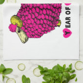 ラムヒツジまたはヤギのピンクキッチンタオルの年 キッチンタオル (折り畳み)