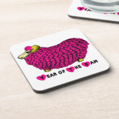 ラムヒツジまたはヤギのピンクコルクコースターの年 コースター (左側)