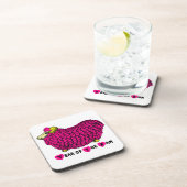 ラムヒツジまたはヤギのピンクコルクコースターの年 コースター (右側)