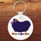 ラムヒツジまたはヤギ紫キーチェーンの年 キーホルダー (正面)