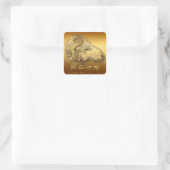 ラムヒツジやヤギのシールのゴールデンイヤー スクエアシール (バッグ)