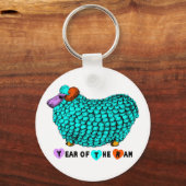 ラムヒツジ又はヤギのターコイズの年 キーホルダー (正面)