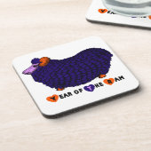 ラムヒツジ又はヤギ紫コルクコースターの年 コースター (左側)