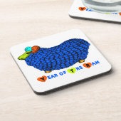 ラムヒツジ又はヤギ青コルクコースターの年 コースター (左側)