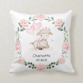 ラムピンかわいらしクフローラリースベビーガール子供部屋 クッション
