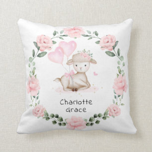 ラムピンかわいらしクフローラリースベビーガール子供部屋 クッション