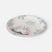 ラムピンクフローラベビーシャワー ペーパープレート (アングル)