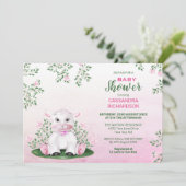 ラムピンクフローラベビーシャワー 招待状 (スタンド正面)