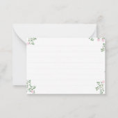 ラムピンクフローラ赤ちゃんシャワーありがとう ノートカード (裏面)