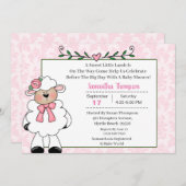 ラムピンクベビーシャワー招待状 招待状 (正面/裏面)