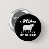 ラムファーム動物のためのキュートヒツジ農家ヒツジ 缶バッジ (正面&裏面)