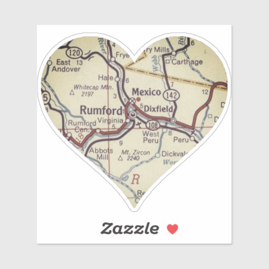 ラムフォードメインクラシック州の地図 シール (シート)