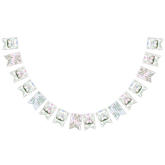 ラムフローラジェンダーが赤ちゃんシャワーを明らかにする バンティングフラッグ (全)