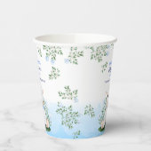 ラムブルーフローラベビーシャワー 紙コップ (左)