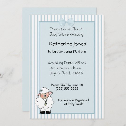 ラムベビーシャワー招待状 招待状 (正面/裏面)