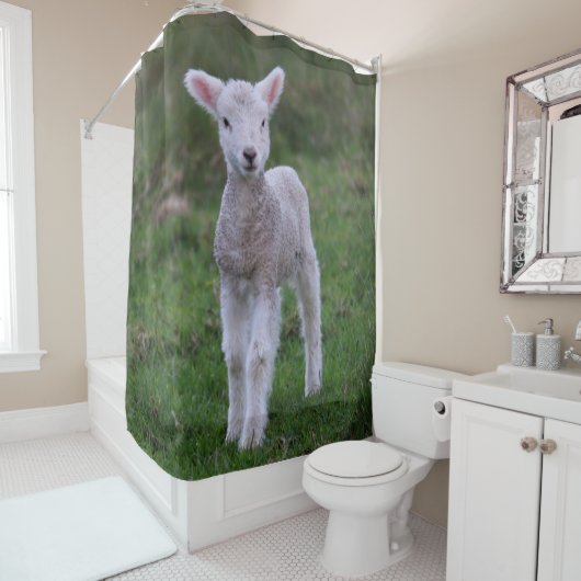 ラムベビーシープファームアニマル シャワーカーテン (インサイチュ)