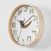 ラムホーンショファーとヘブライ数字ウォールクロック 壁時計 (傾斜)