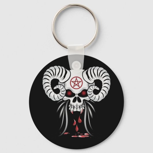 ラムホーンスカル キーホルダー (正面)