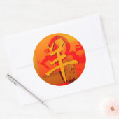 ラムポップ・アートの羊ヤギ年スタンプ ラウンドシール (封筒)